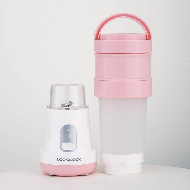 M&aacute;y Xay Sinh Tố C&oacute; Thể Gập Lại USB LocknLock, 500ML, DC7.4V, 2000mah, 70W - 2 M&agrave;u (Xanh Mint, Hồng) - EJM221 image number null